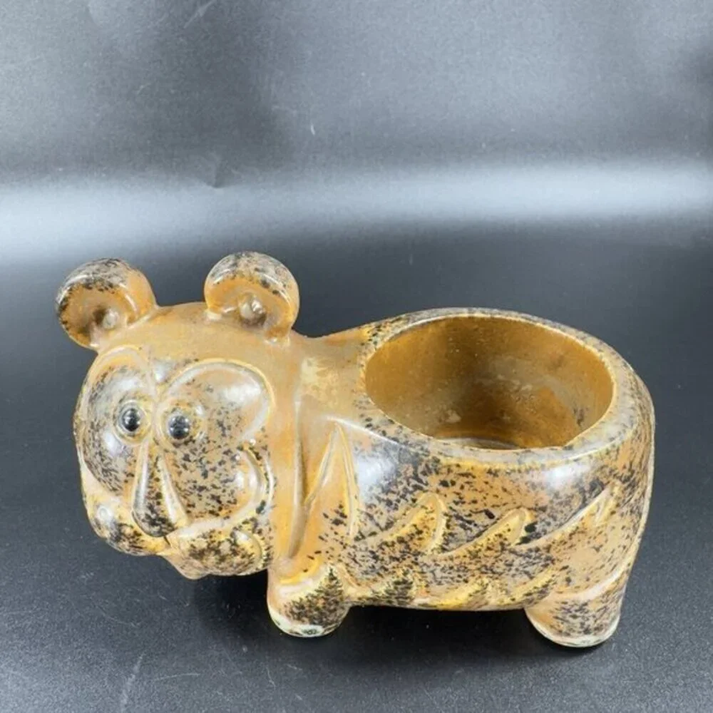 Takahashi San Francisco Hippopotamus Bear Animal Figurine‎ Candle Holder Planter